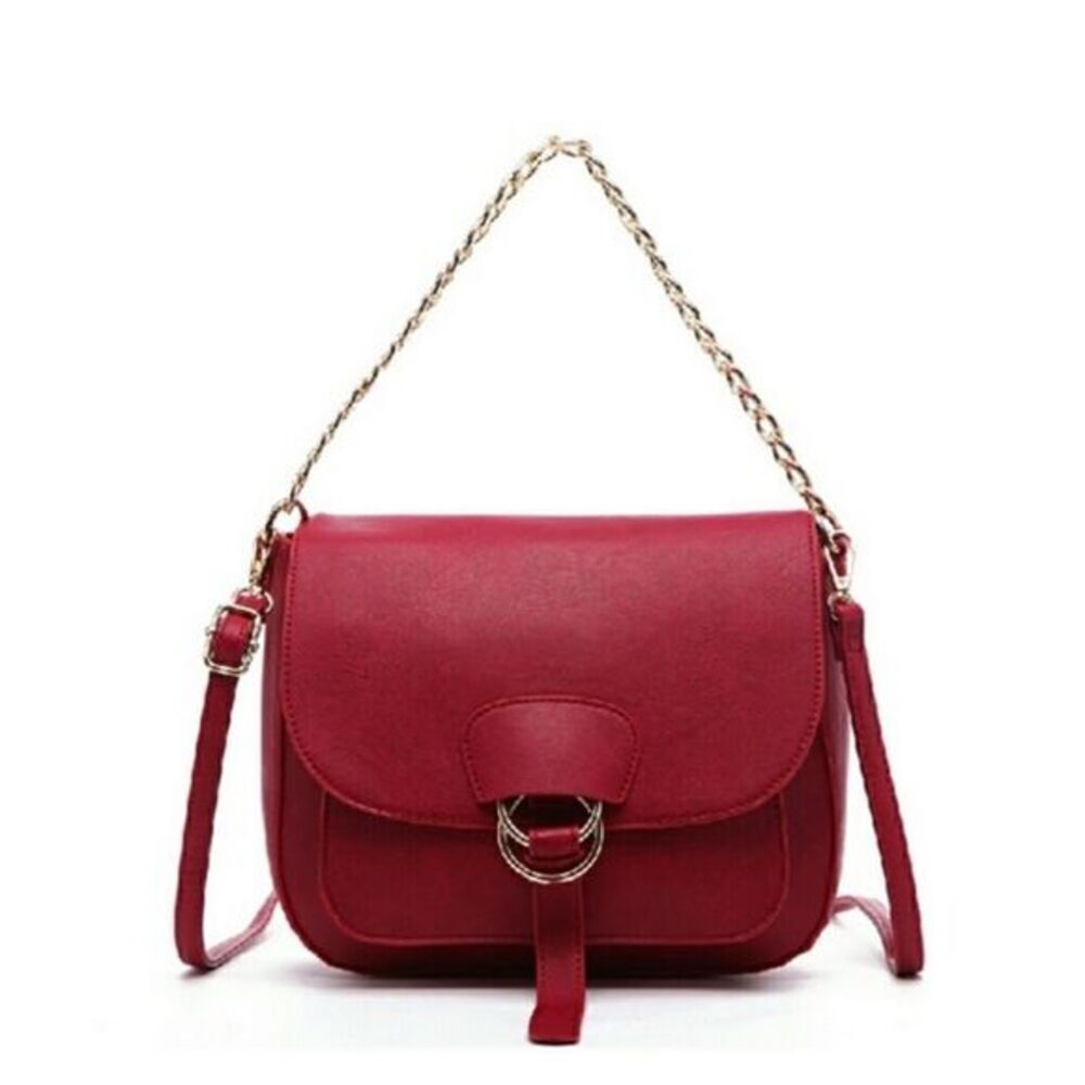 Faux Leather Chain Crossbody